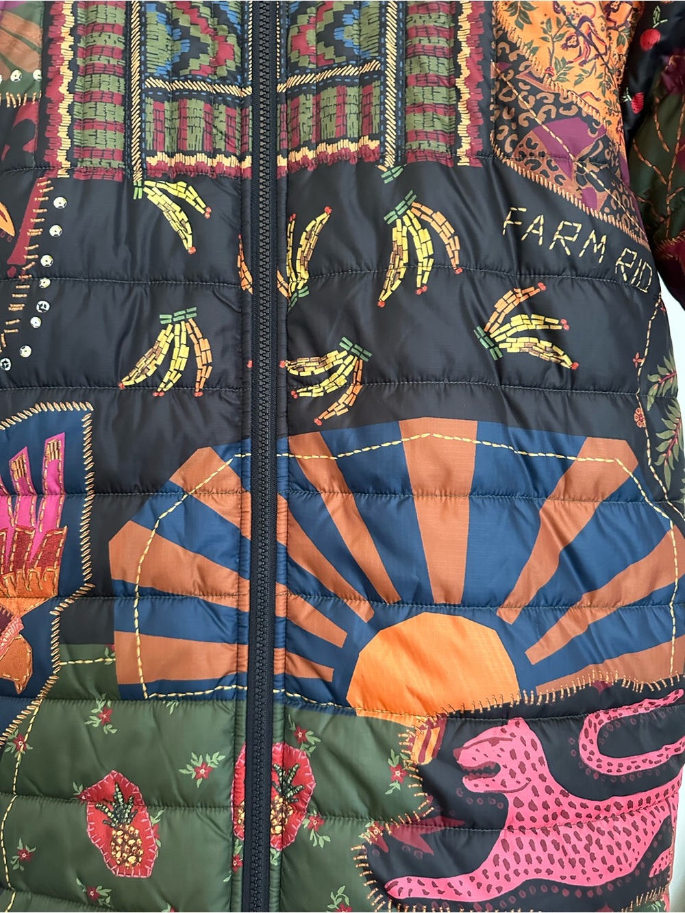 FARM Rio Multicolor Quilted Printed Puffer Jacket - Picture 11 of 13